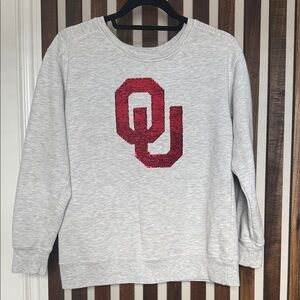 Gray Sweatshirt with Red OU Logo